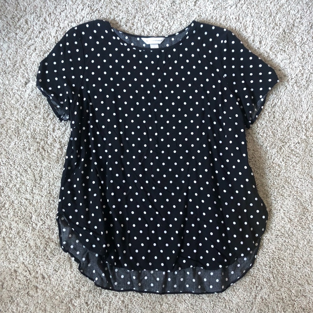 Black and White Polka Dot Hi-Low Tee